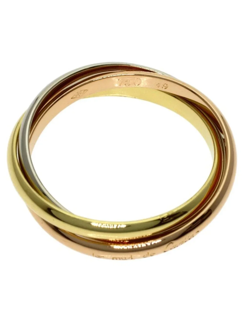Cartier Trinity XS 49 Ring 18k Yellow Gold 18k White Pink